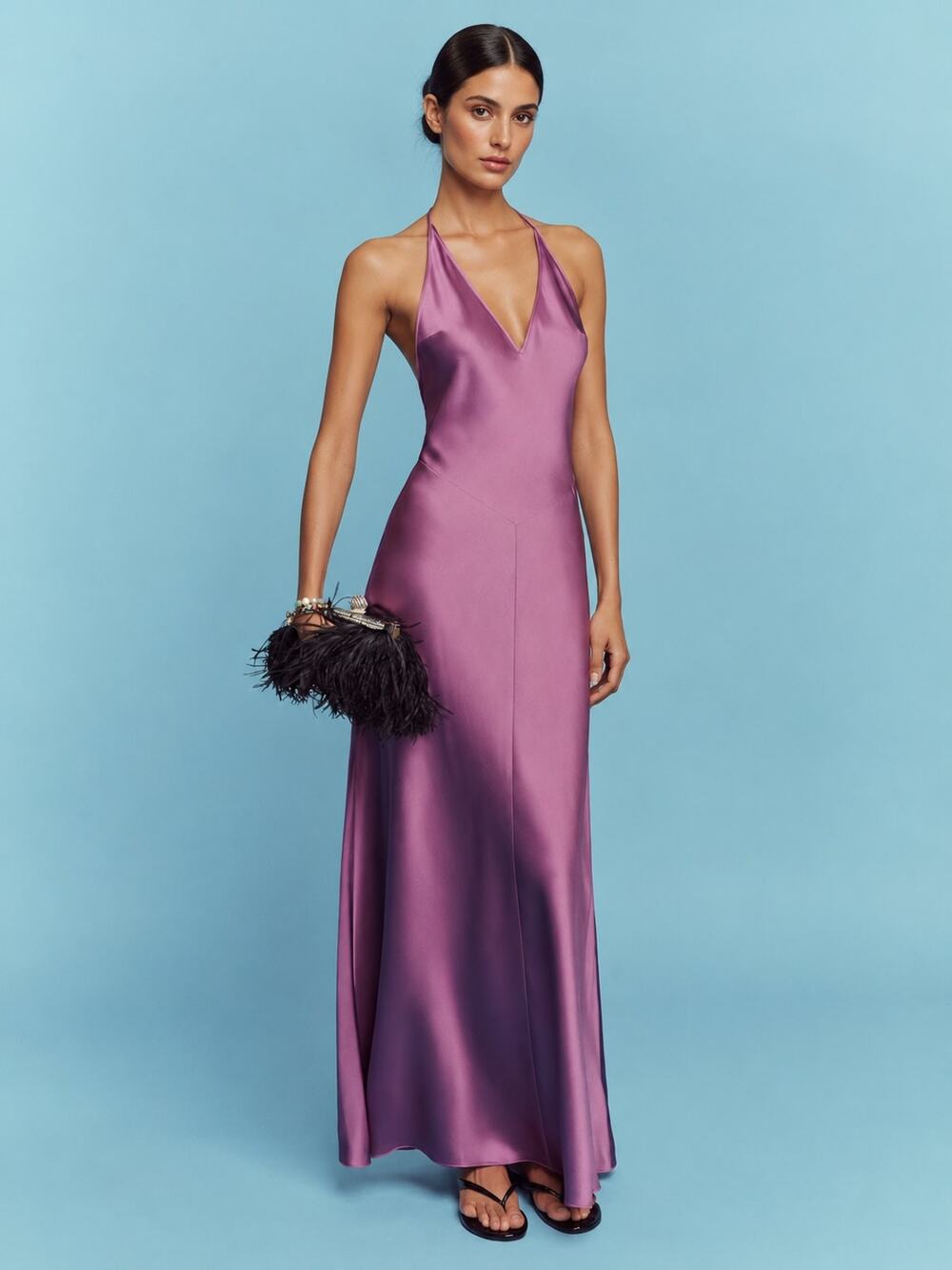 Reformation Lara Silk Maxi Dress Verbena Plum Purple Size M NWT